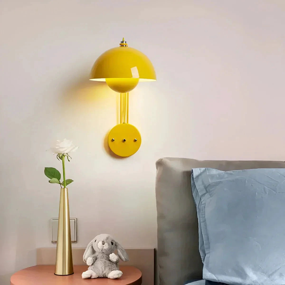 BudLume - Mushroom Light Cozy Scandinavian Wall Lamp Bowlift by Bowlift
