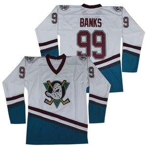 Adam Banks #99 Mighty Ducks Hockey Jersey White by Hockey David