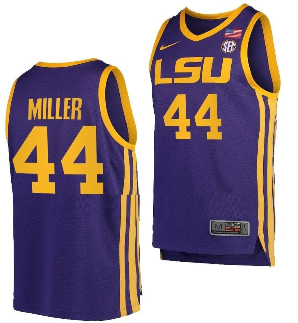 Adam Miller Jersey LSU Tigers College Basketball Purple #44 by My store basketball