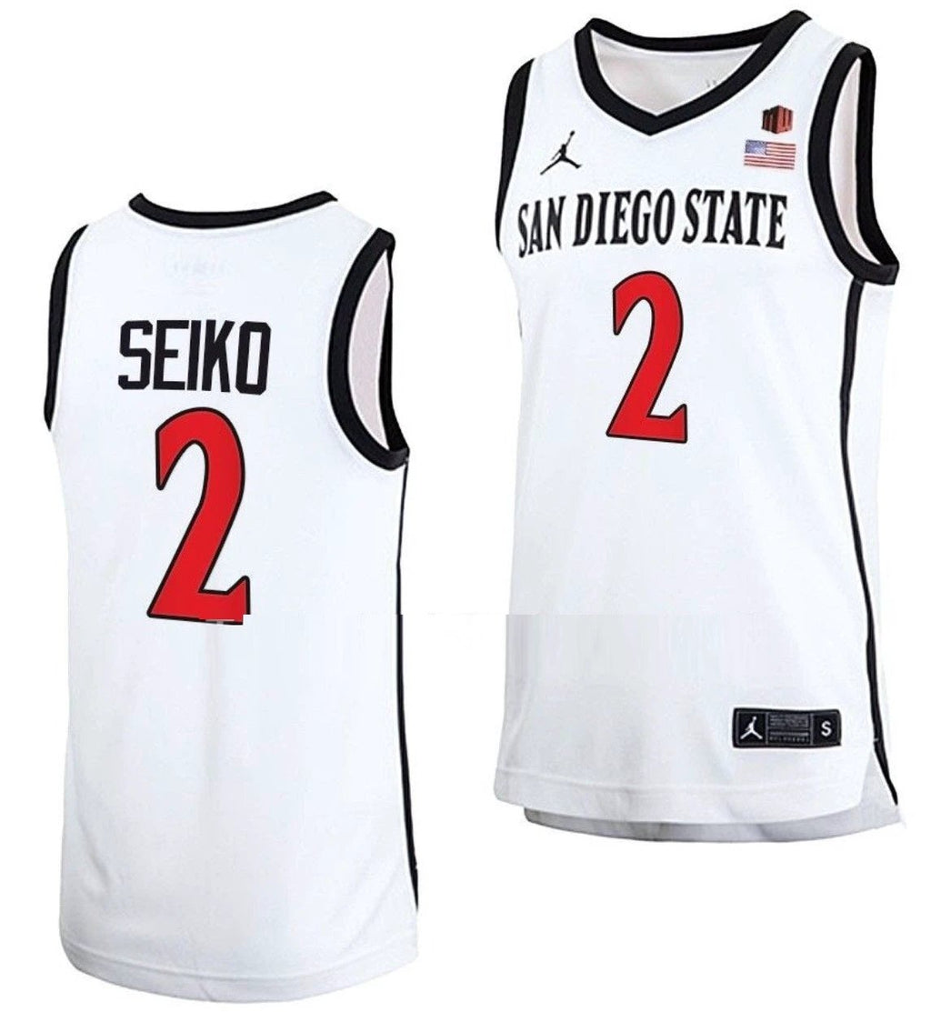 Adam Seiko Jersey San Diego State Aztecs College Basketball Home White #2 by My store basketball