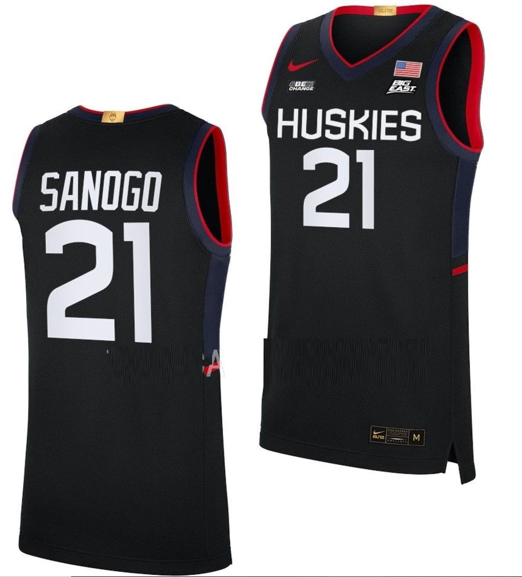 Adama Sanogo Jersey UConn Huskies College Basketball Limited Black #12 by My store basketball