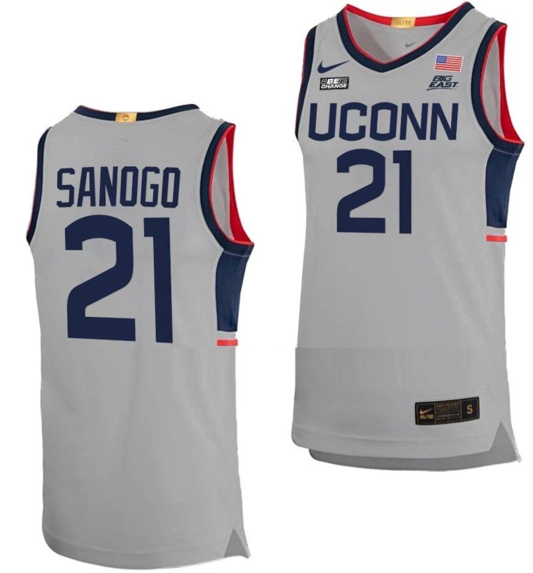 Adama Sanogo Jersey UConn Huskies College Basketball Limited Gray #21 by My store basketball