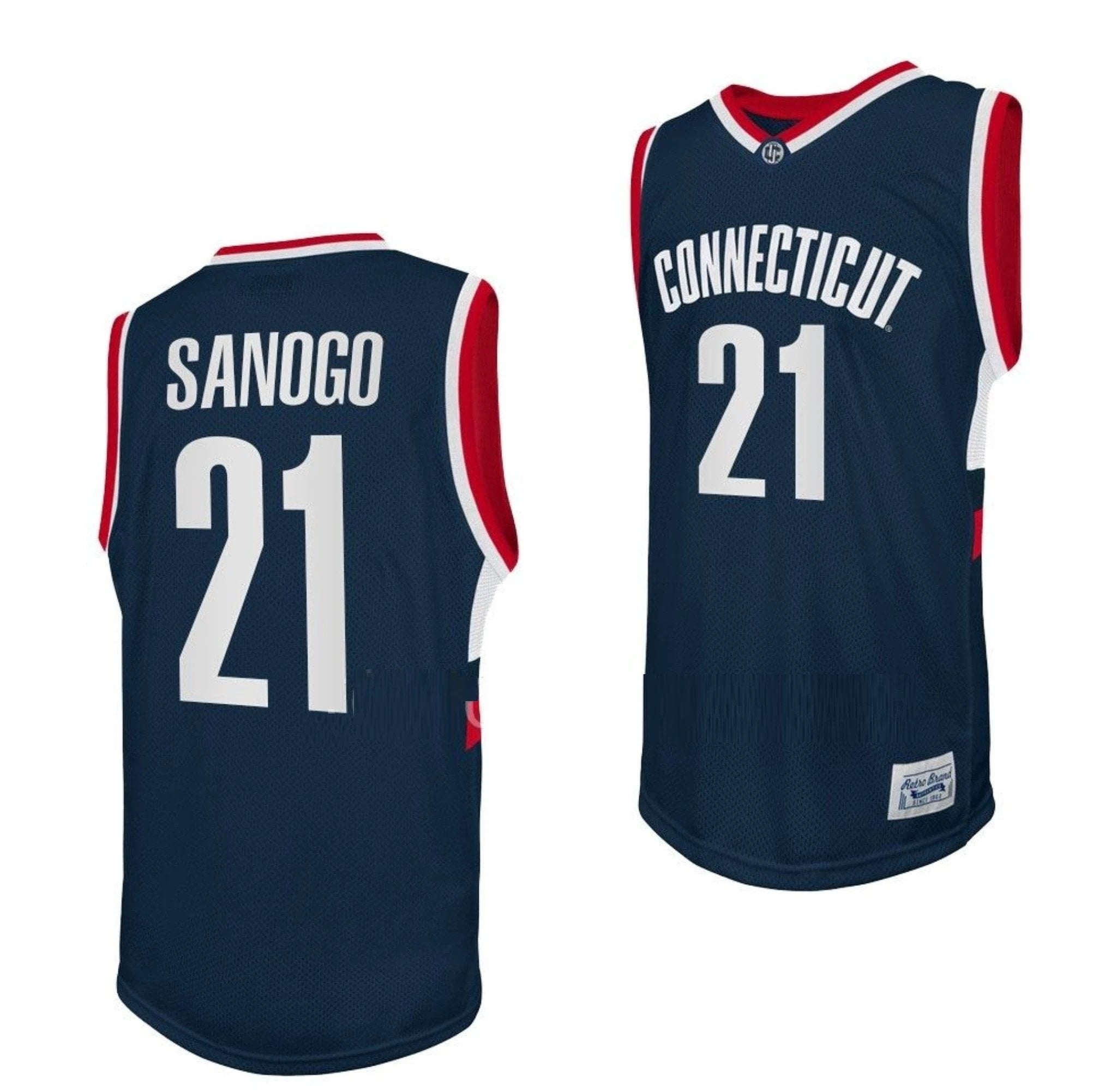 Adama Sanogo Jersey UConn Huskies College Basketball Navy Retro #21 by My store basketball