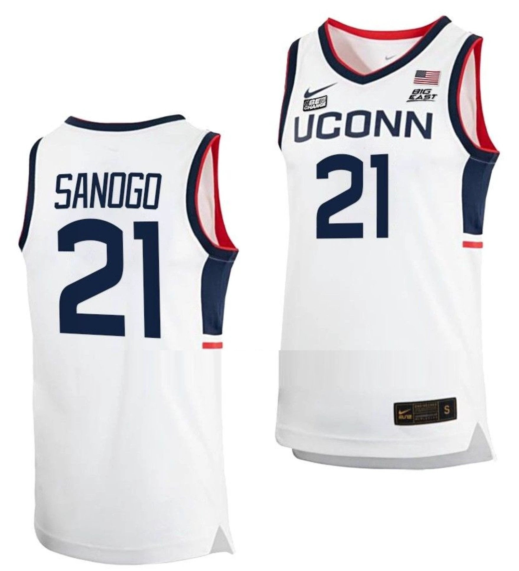 Adama Sanogo Jersey UConn Huskies College Basketball White Replica #21 by My store basketball