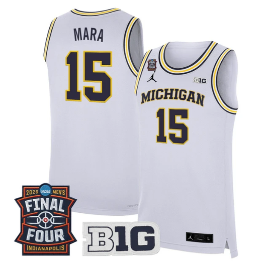Aday Mara Jersey #15 Michigan Wolverines 2026 Final Four Stitched White by My store basketball