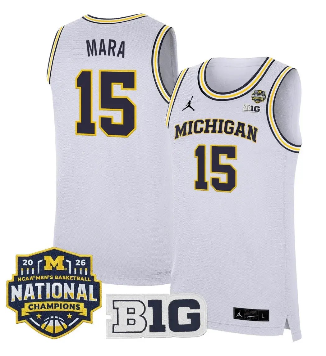 Aday Mara Jersey #15 Michigan Wolverines 2026 National Champions Stitched by My store basketball