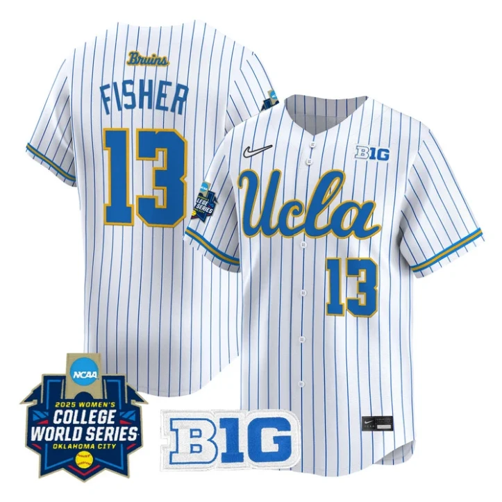 Addisen Fisher Jersey #13 UCLA Bruins Softball 2025 World Series Stitched Pinstripe by My Store