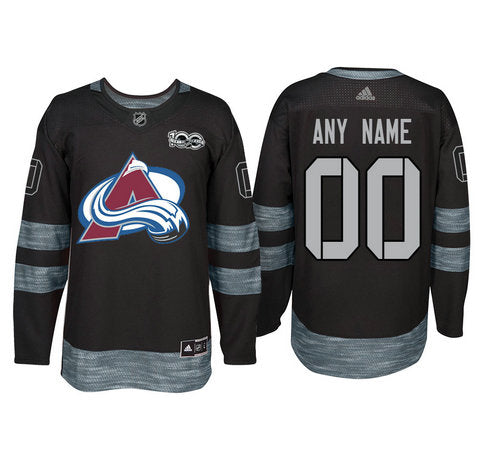 Adidas Colorado Avalanche Black 1917-2017 100th Anniversary Stitched NHL Custom Jersey by Hockey David