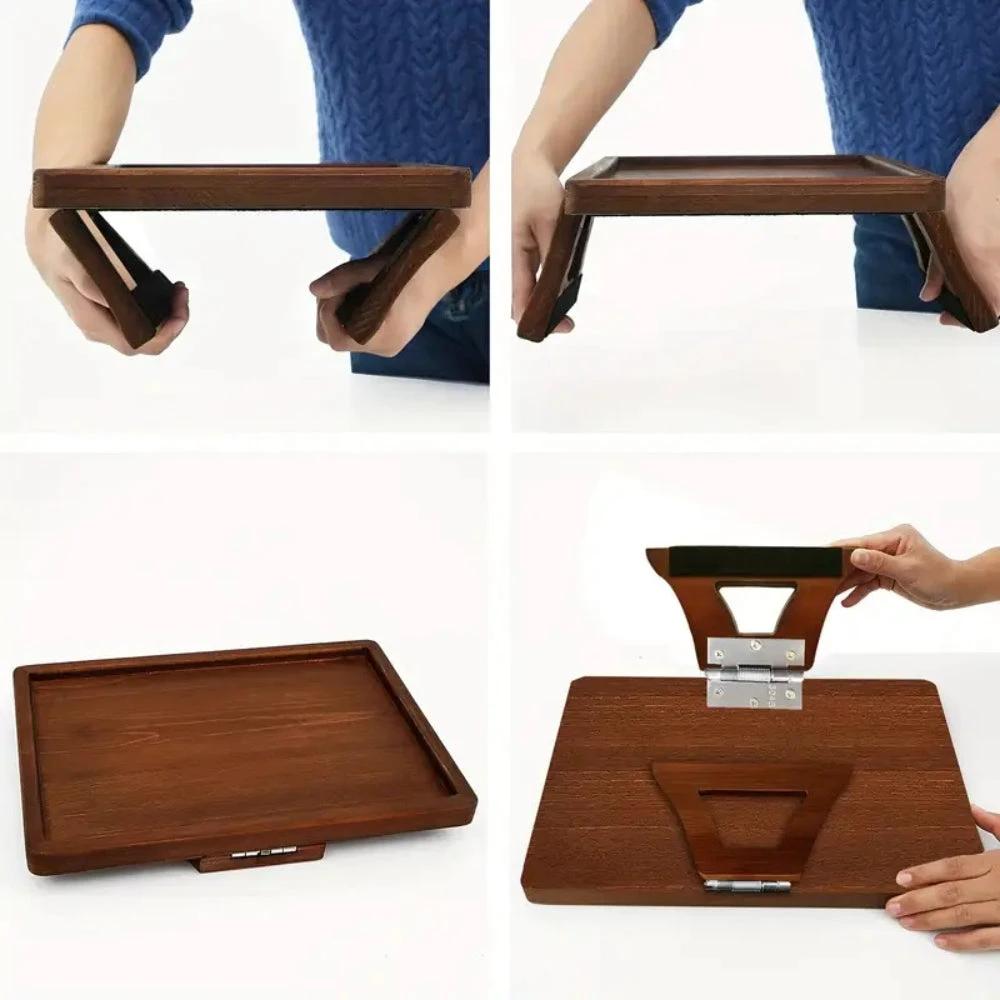 Adjustable Bamboo Clip-On Arm Tray Table by Casa & Beyond