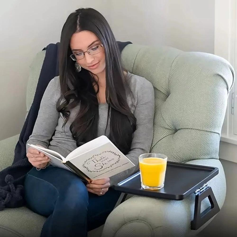Adjustable Bamboo Clip-On Arm Tray Table by Casa & Beyond