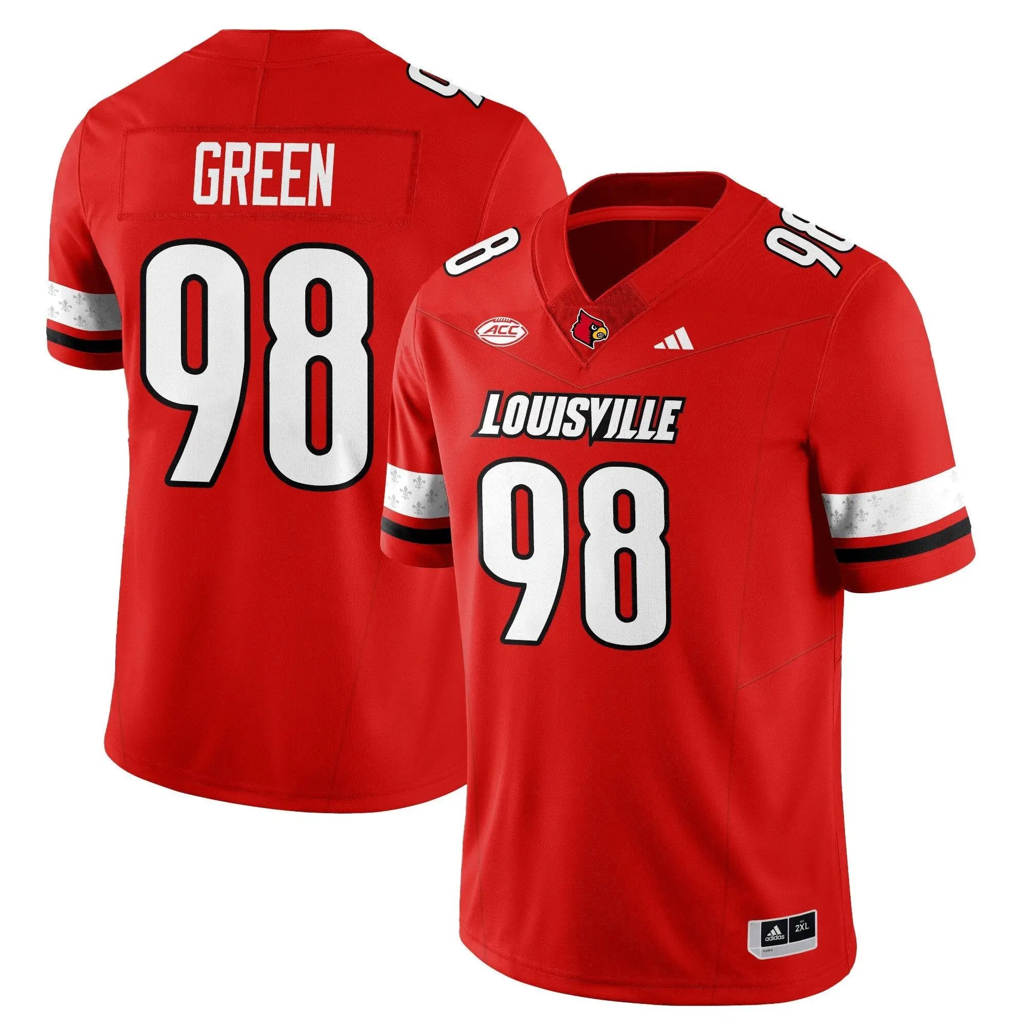 Adonijah Green Jersey #98 Louisville Football 2025 Vapor Limited Stitched Red by NCAA Football Jersey