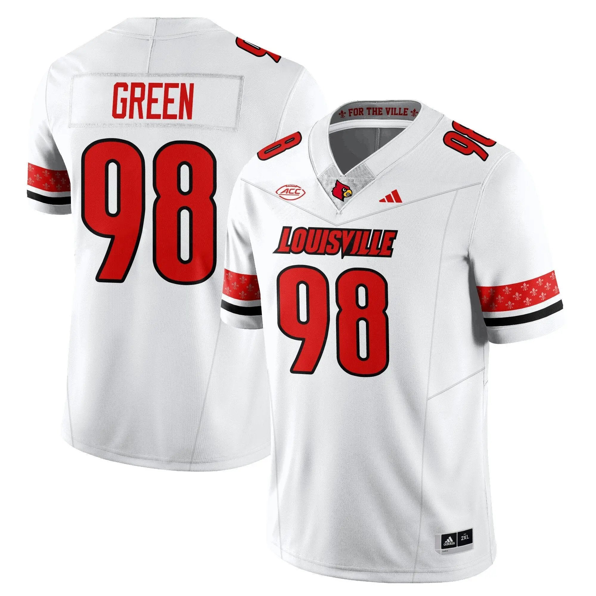 Adonijah Green Jersey #98 Louisville Football 2025 Vapor Limited Stitched White by NCAA Football Jersey