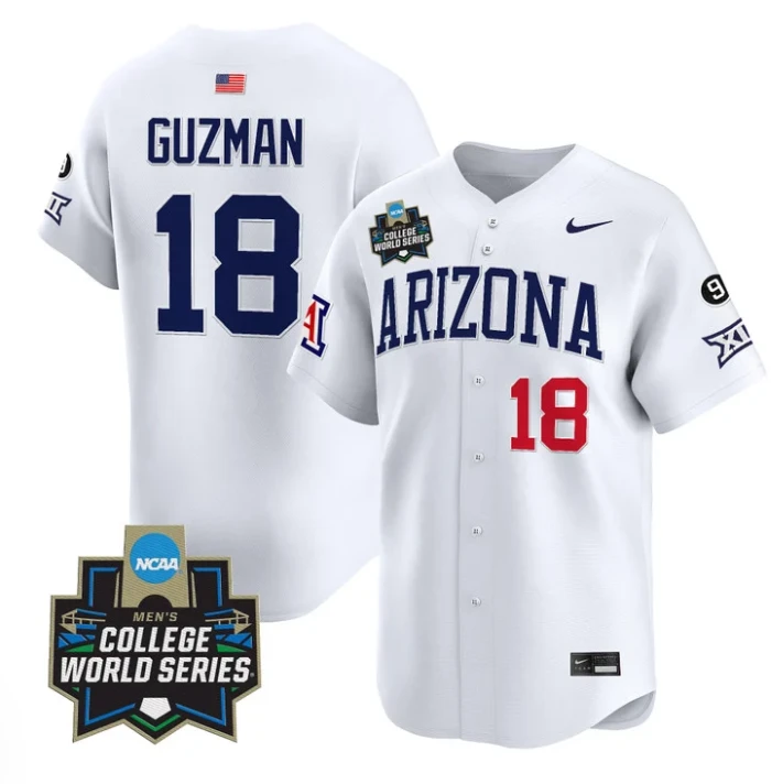 Adonys Guzman Jersey #18 Arizona Wildcats 2025 World Series Stitched White by My Store