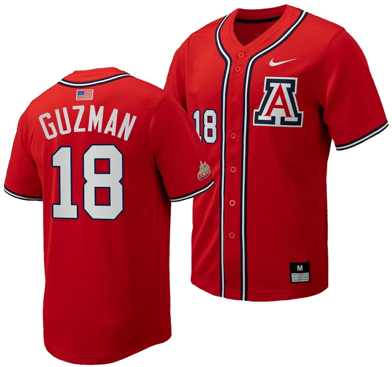 Adonys Guzman Jersey #18 Arizona Wildcats Replica Baseball Full-Button Red by My Store