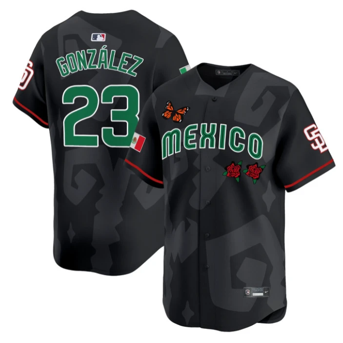 Adrián González Jersey #23 Mexican Heritage 2025 Sentrock Vapor Limited Stitched Black by My Store