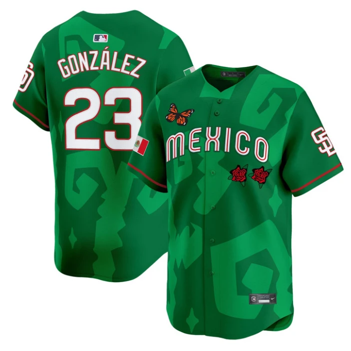 Adrián González Jersey #23 Mexican Heritage 2025 Sentrock Vapor Limited Stitched Green by My Store
