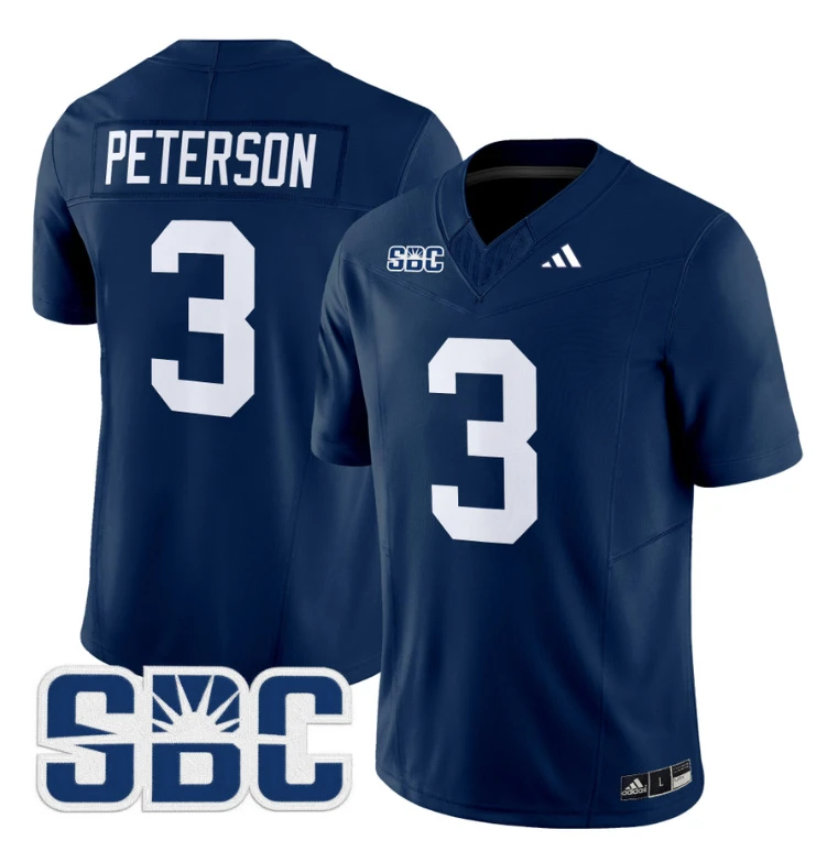 Adrian Peterson Jersey #3 Georgia Southern Eagles 2024 Limited Stitched Blue by NCAA Football Jersey