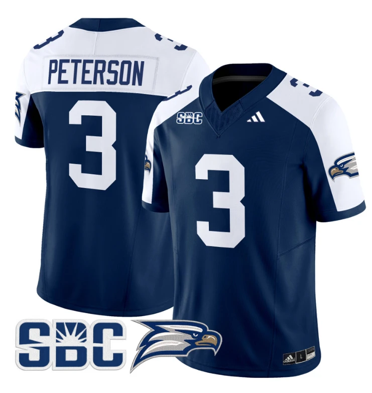 Adrian Peterson Jersey #3 Georgia Southern Eagles 2024 Stitched Blue Alternate by NCAA Football Jersey
