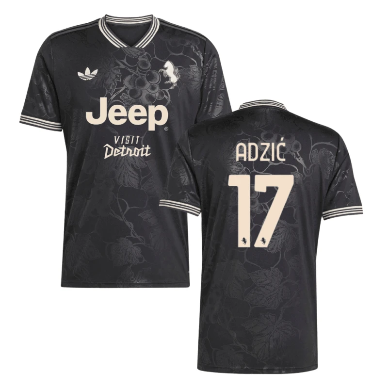 Adžić 17 Juventus 2025-26 Third Match Jersey – Black by Soccer Jersey