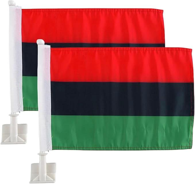 African Afro Car Flag Car Window Flag of Afro African 11X18 Inch(28x46cm) 100% Polyester, Strong White Flagpole by flagsshop