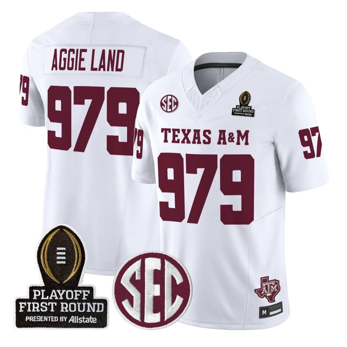 Aggie Land Jersey #979 Texas A&M Aggies 2025 Playoff First Round Stitched by My Store NCAA Football Jerseys