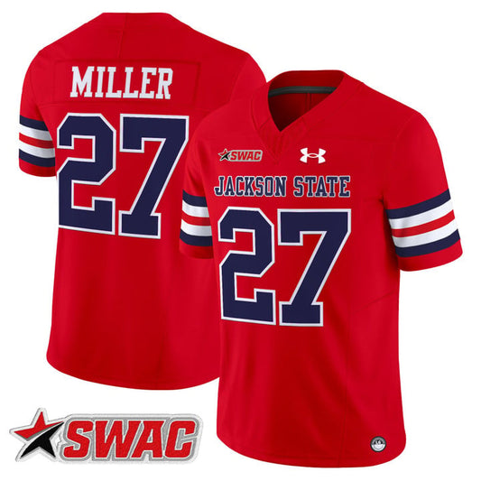 Ahmad Miller Jersey #27 Jackson State Tigers 2025 Limited Stitched by My Store NCAA Football Jerseys