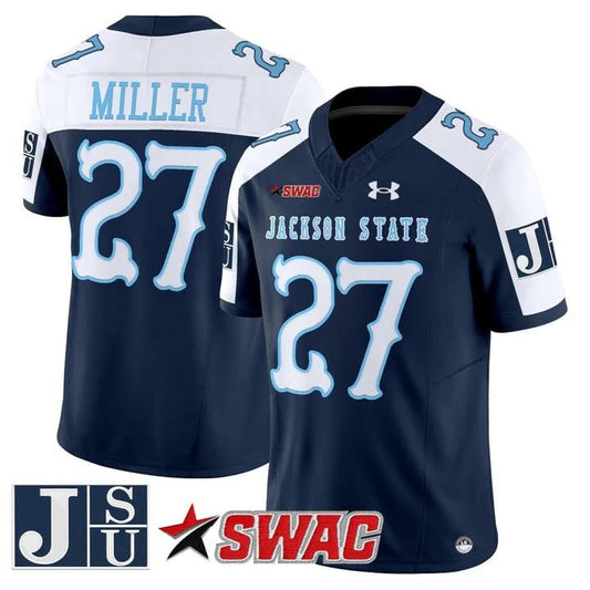 Ahmad Miller Jersey #27 Jackson State Tigers 2025 Vapor V2 Stitched by My Store NCAA Football Jerseys
