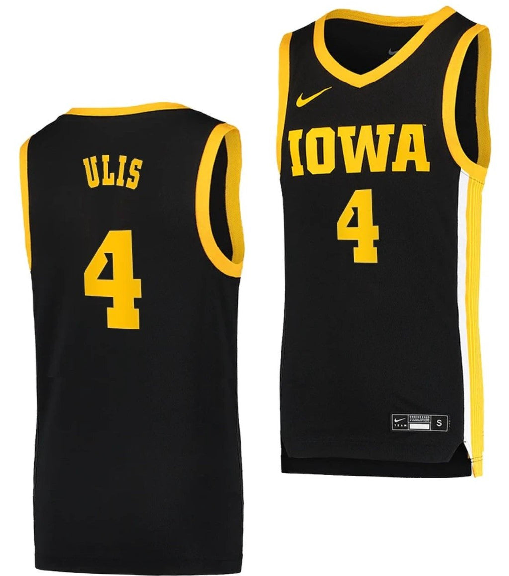 Ahron Ulis Jersey Iowa Hawkeyes College Basketball Black Swingman #4 by My store basketball