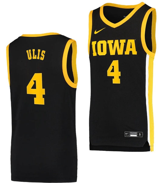 Ahron Ulis Jersey Iowa Hawkeyes College Basketball Black Swingman #4 by My store basketball