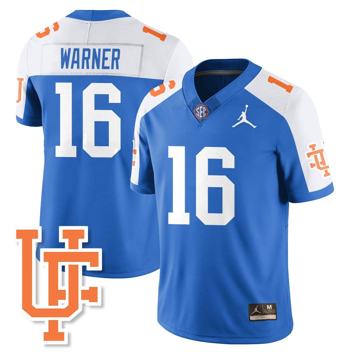 Aidan Warner Jersey #16 Florida Gators Bring Back 1960s Throwback Blue Alter by My Store NCAA Football Jerseys