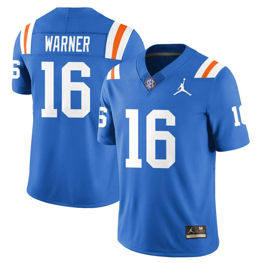 Aidan Warner Jersey #16 Florida Gators Bring Back 1960s Throwback Blue by My Store NCAA Football Jerseys