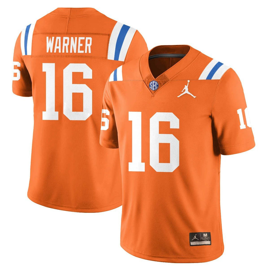 Aidan Warner Jersey #16 Florida Gators Bring Back 1960s Throwback Orange by My Store NCAA Football Jerseys
