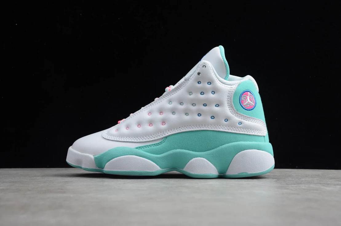 Air Jordan 13 Retro White Soar Green Pink by Air Jordan