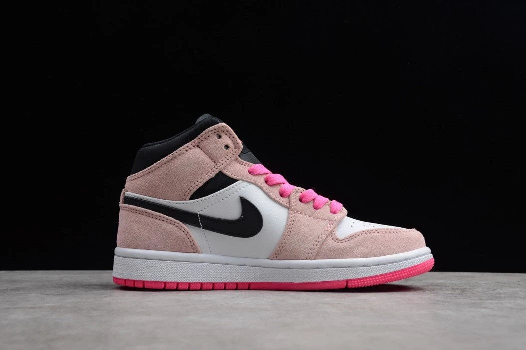 Air Jordan 1 GS Mid Pink Quartz Black by Air Jordan
