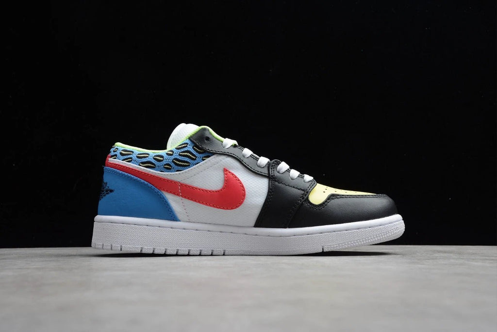 Air Jordan 1 Low Colored Eggs Black Yellow and Blue by Air Jordan
