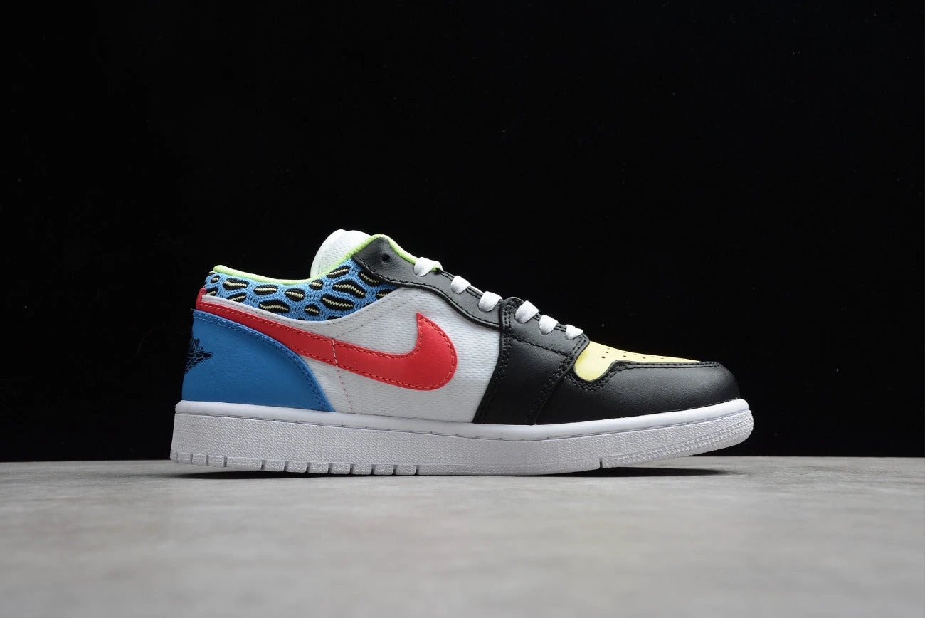 Air Jordan 1 Low Colored Eggs Black Yellow and Blue by Air Jordan