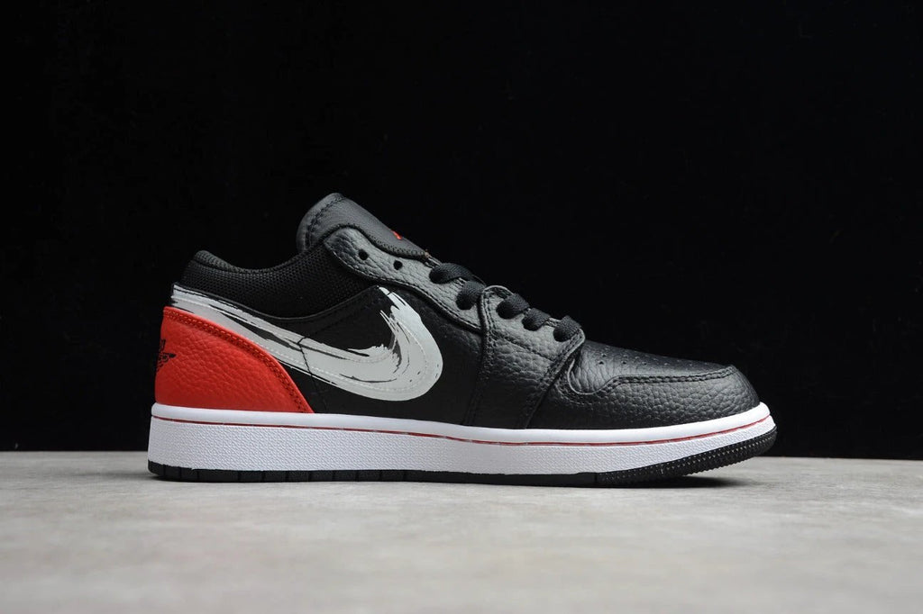 Air Jordan 1 Low Hand-painted Graffiti Black And Red by Air Jordan