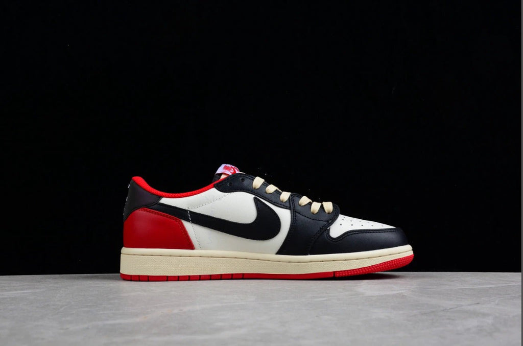 Air Jordan 1 Low Joint Barb Black And White Red by Air Jordan