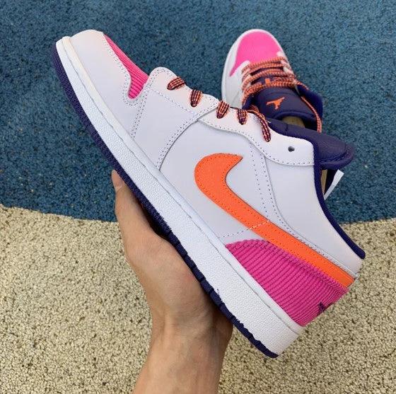 Air Jordan 1 Low Pink Blue Orange Flannel by Air Jordan