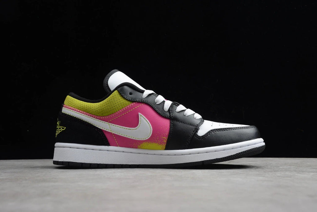 Air Jordan 1 Low Top Black Pink Yellow by Air Jordan