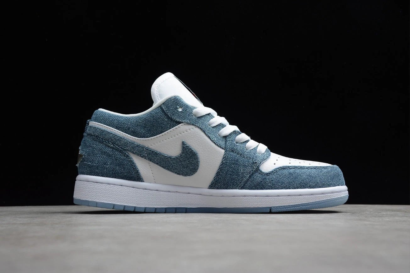 Air Jordan 1 Low Top Denim White Blue by Air Jordan