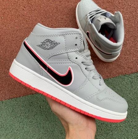 Air Jordan 1 MID GS Grey Red Pink by Air Jordan