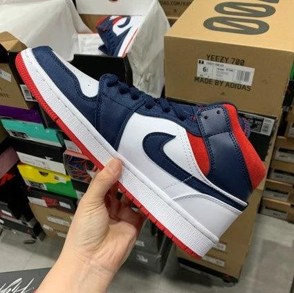 Air Jordan 1 Mid American Blue Red White by Air Jordan