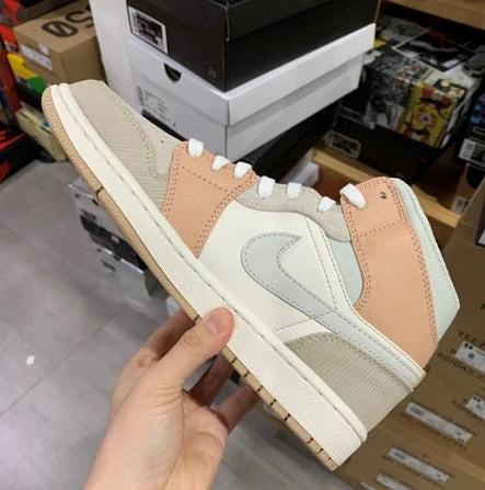Air Jordan 1 Mid Beige Light Gray Stitching by Air Jordan