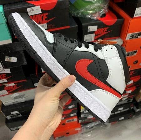Air Jordan 1 Mid Black And White Red Reverse by Air Jordan