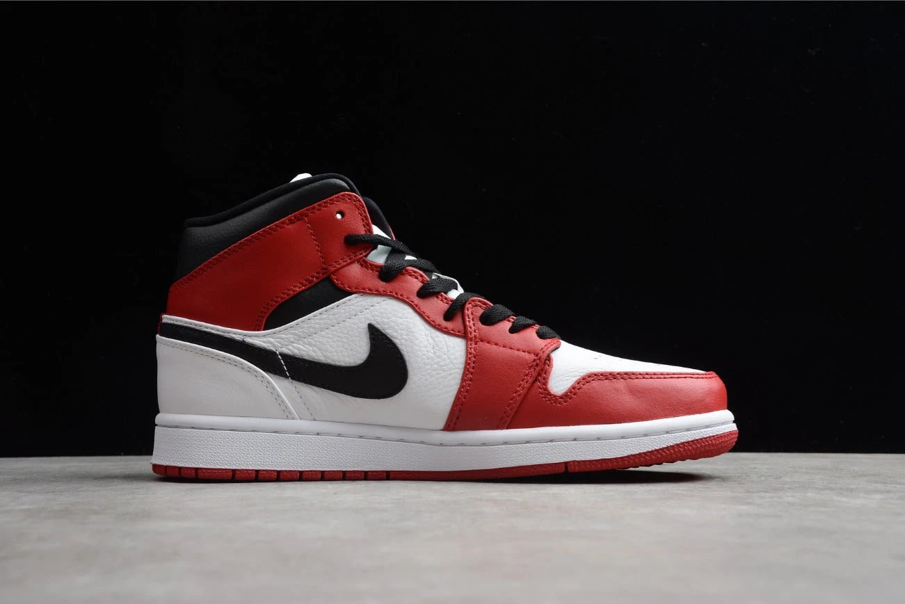 Air Jordan 1 Mid Black And White Red by Air Jordan