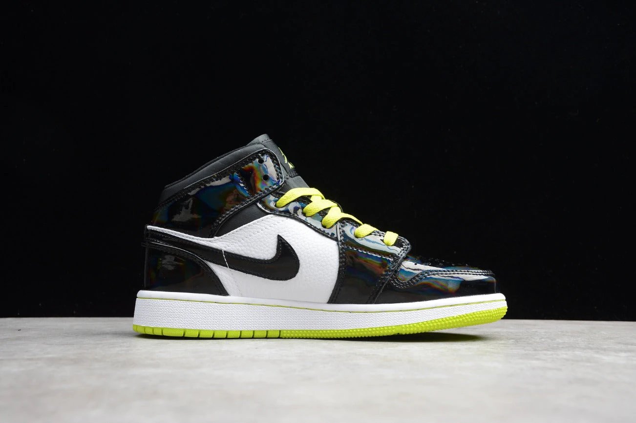 Air Jordan 1 Mid Black Cyber 'Mystic Green' by Air Jordan