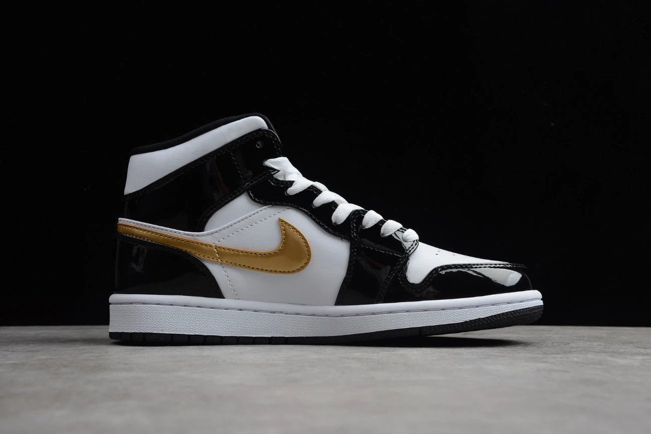 Air Jordan 1 Mid Black Gold Toe by Air Jordan