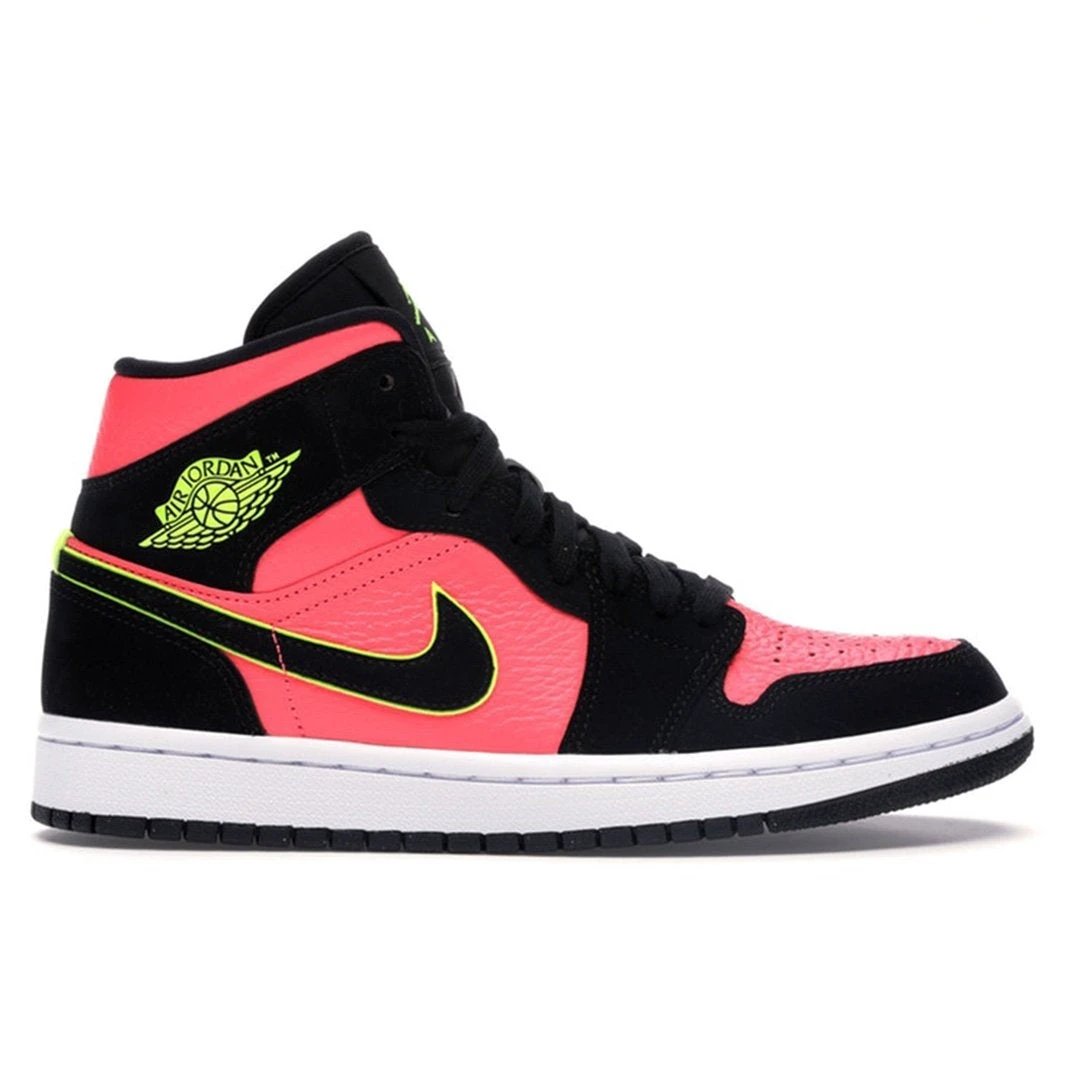 Air Jordan 1 Mid Black Hot Punch (W) by Air Jordan