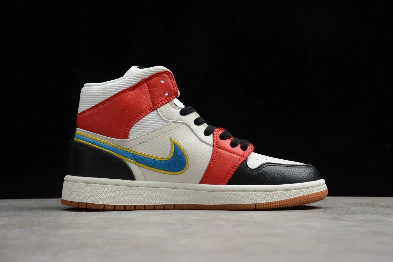 Air Jordan 1 Mid Black Red Blue by Air Jordan